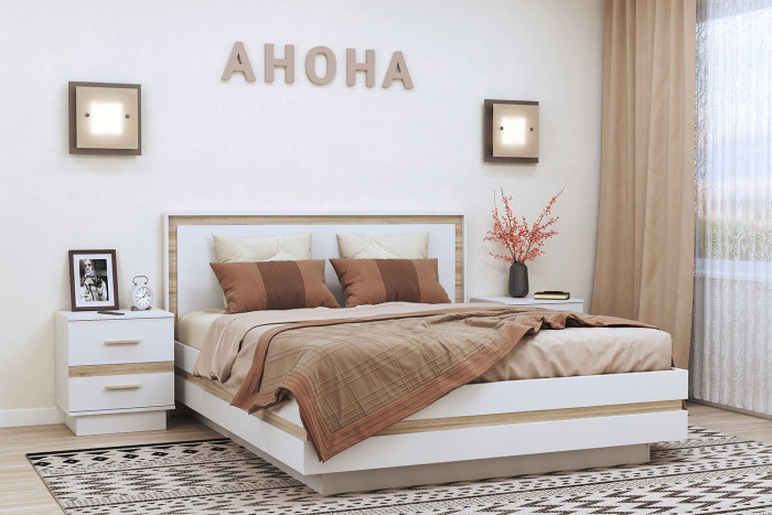 Кровать с основанием 1600 Анона, белый