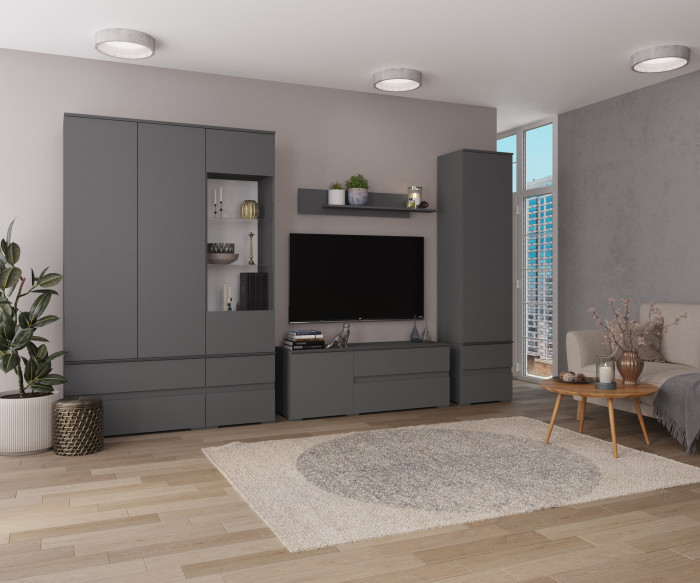 Модульная гостиная Плейона, Графит серый