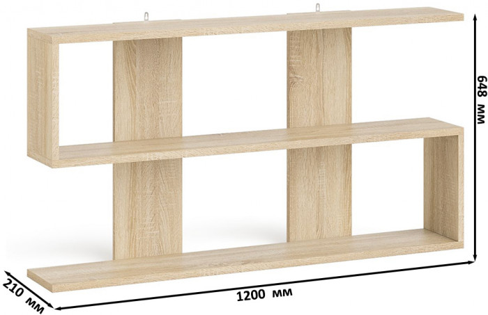 Мори Стол письменный МСП1200.1 + Тумба МТВ1204.1 + Полка 1200, цвет дуб сонома, ШхГхВ 240,8х50х209,6 см., универсальная сборка