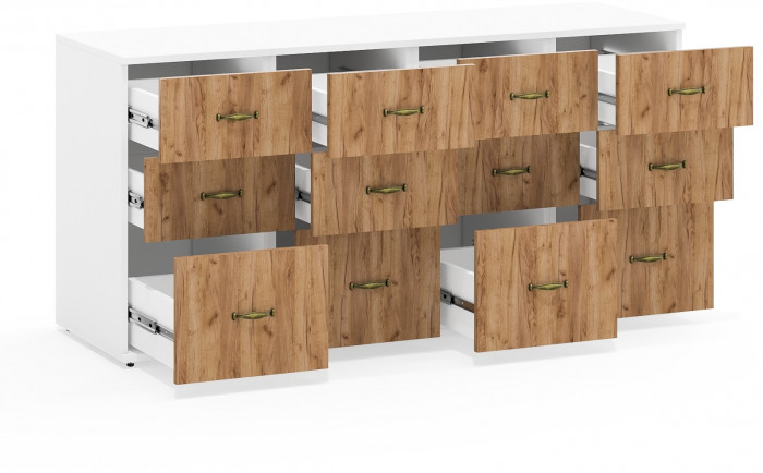 Лидер-8 Тумба МД 3.16 4 шт., белый шагрень/крафт золото