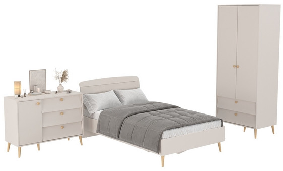 Афина Спальня 04-1200, цвет кашемир серый, сп.м. 1200х2000 мм., б/м, основание есть - фанера