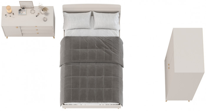 Афина Спальня 04-1200, цвет кашемир серый, сп.м. 1200х2000 мм., б/м, основание есть - фанера