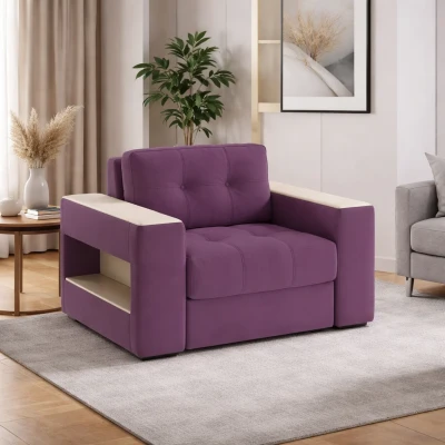 Кресло-кровать "Доро", Винный/МДФ клен кремовый