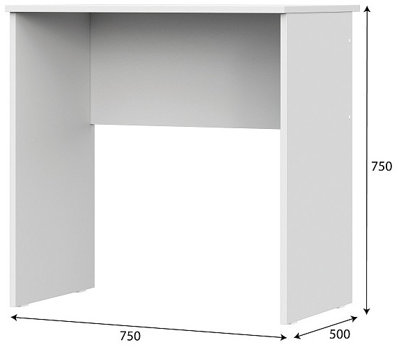 Стол письменный без ящиков Токио, белый