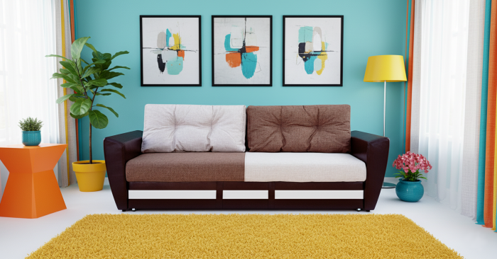 Диван-еврокнижка Амстердам Люкс, 150х195 пружинный блок, велюр/экокожа, комби