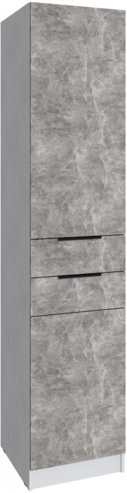 Шкаф Мадрид (0,5) с 2 ящиками, Белый/Ателье светлое