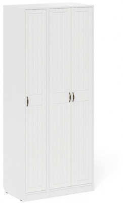 Прихожая П-6-500 Шкаф + Пенал, цвет белая шагрень/фасады МДФ белое дерево фрезеровка прованс, ШхГхВ 90х50х210 см., универсальная сборка