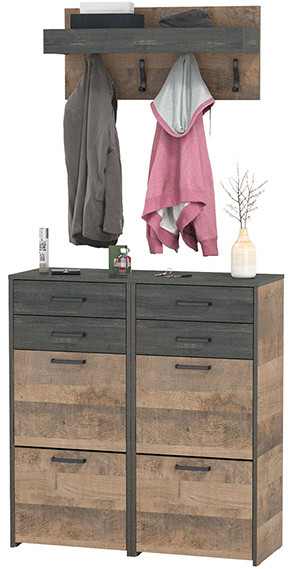 Трувор Прихожая 152, цвет дуб гранж песочный/интра, ШхГхВ 100х37х195 см.