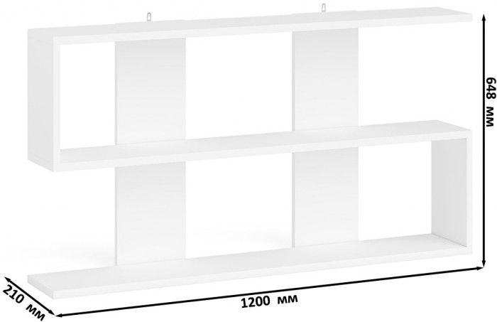 Мори Стол письменный МСП1200.1 + Комод МК1200.6 + Полка 1200, цвет белый, ШхГхВ 240,8х50х209,6 см., универсальная сборка