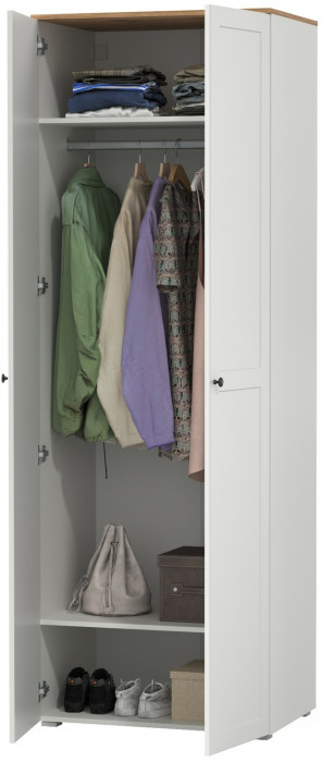 Остин 13.224 Шкаф, цвет белый шагрень/дуб крафт золотой, ШхГхВ 80х54,3х229,6 см.