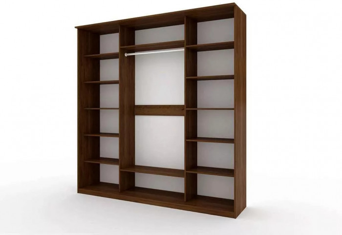 Шкаф купе Модерн 2362х600 4-х дверный 3-х секционный фотопечать №1 венге