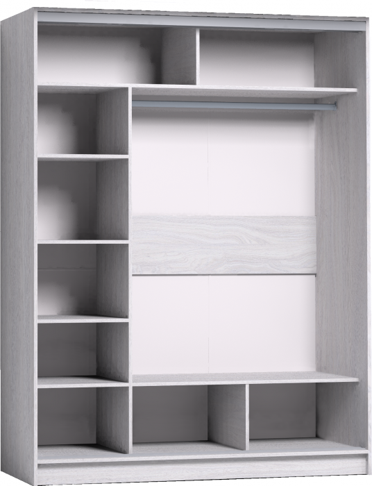 Шкаф-купе с зеркалом Strike 1600 Ясень Анкор светлый