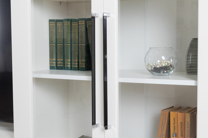 Валенсия Гостиная № 076, цвет ЛДСП белый шагрень/МДФ белый шагрень, ШхГхВ 272,2х38,3х225,2 см., универсальная сборка