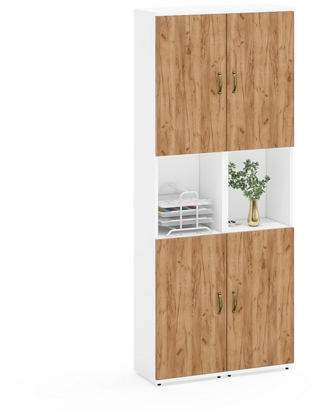 Лидер-8 Пенал 2 шт., белый шагрень/крафт золото