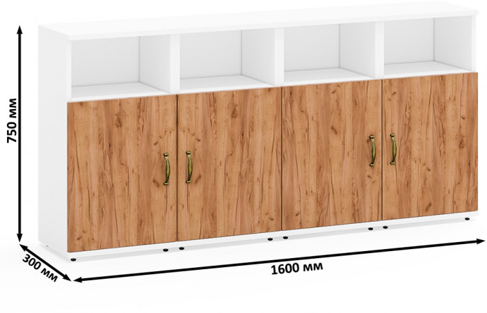 Лидер-8 Тумба МД 3.19 4 шт., белый шагрень/крафт золото