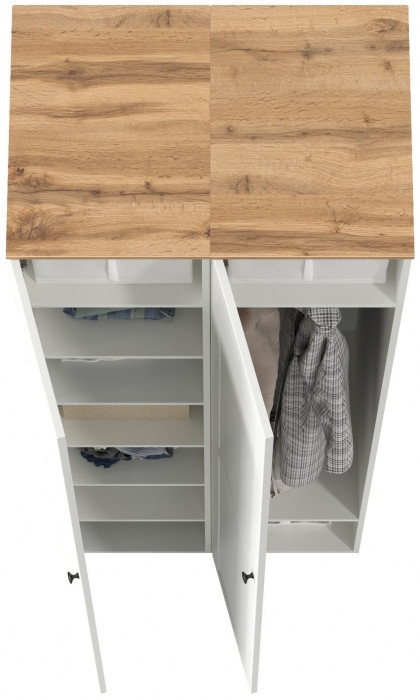 Остин 13.225 Шкаф-пенал 2 шт., цвет белый шагрень/дуб крафт золотой, ШхГхВ 80х54,3х229,6 см., универсальная сборка