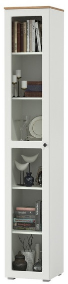 Остин 16.394.03 Шкаф-витрина(пенал), цвет белый шагрень/дуб крафт золотой, ШхГхВ 40х41,8х229,8 см., универсальная сборка