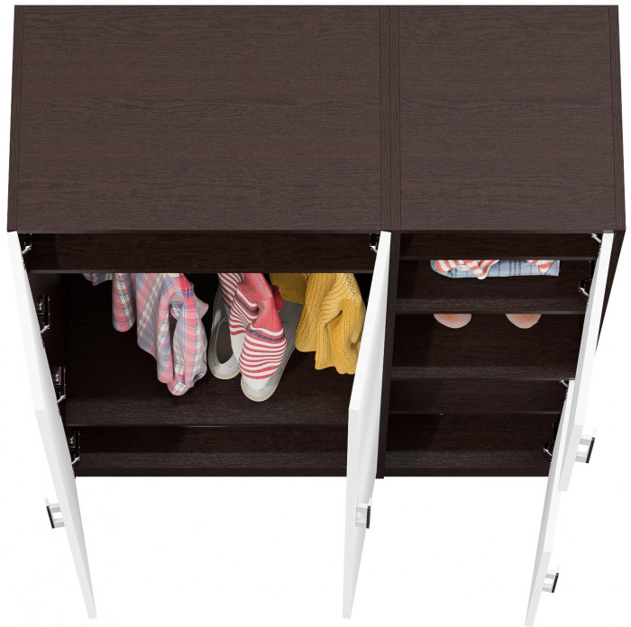 Шкаф С-МД-СК9Ш+Пенал С-МД-СК9П, венге/белый шагрень