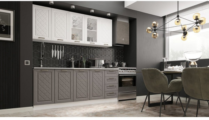 Кухня МДФ Агава 2000, антрацит