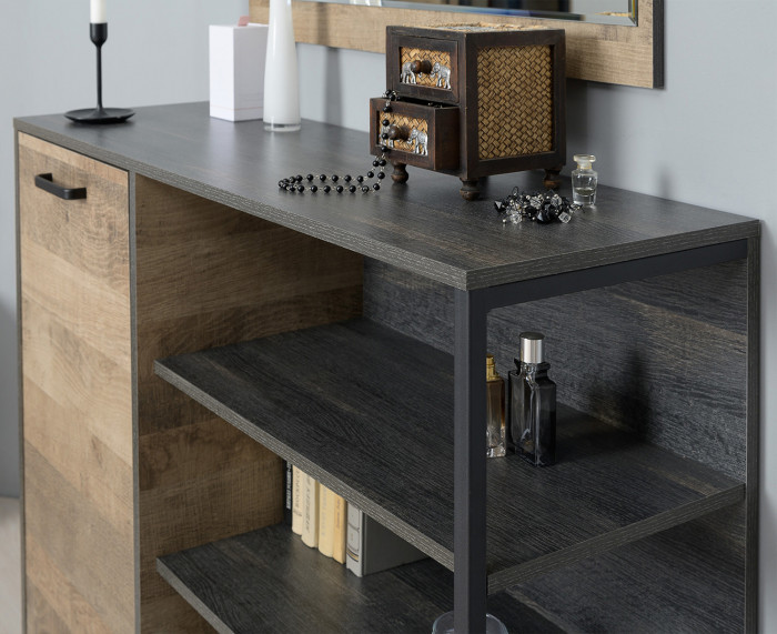 Трувор Прихожая 156, цвет дуб гранж песочный/интра, ШхГхВ 209х37х195 см., универсальная сборка