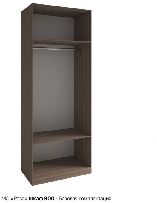 МС Роза Шкаф 900 Базовая комплектация, Ройс+ ручка скоба 1 шт., Орех Франклин карамель/Бежевый скин