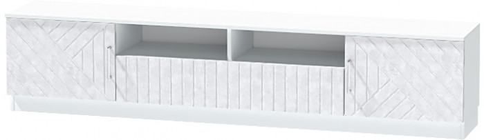 Тумба-3 под ТВ напольная "Иннэс-7", Белый/Бетон снежный