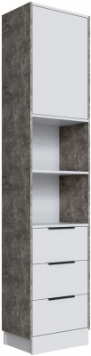 Шкаф Мадрид торцевой (0,35) с 3 ящ., Белый/Ателье светлое