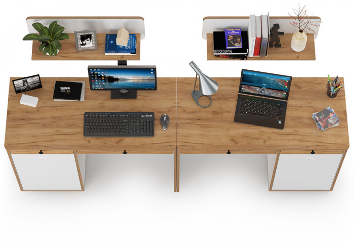 Вуди Компоновка № 01, цвет белый премиум/дуб крафт золотой, ШхГхВ 220х52,7х170 см., универсальная сборка