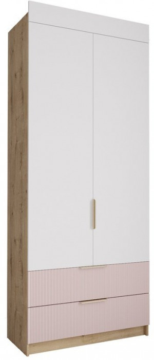 Модульная детская Лавис, композиция 3, Белый/Белый софт / Роза