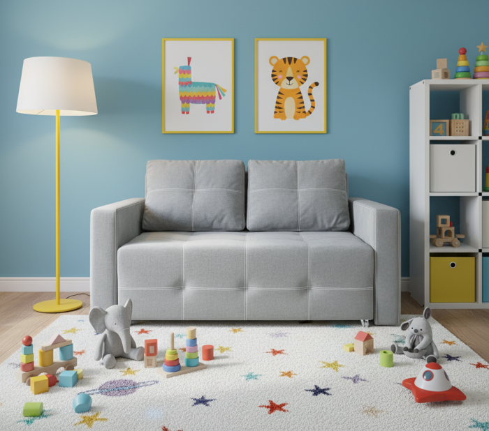 Диван-аккордеон Марс, сп.м. 120х200, велюр серый