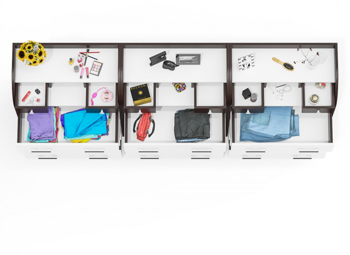 Три комода С-МД-К6 (Шесть), венге/белый шагрень