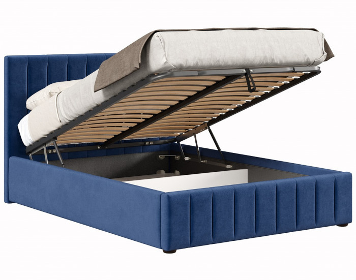 Кровать с подъёмным механизмом 1600 Верона, темно-синий