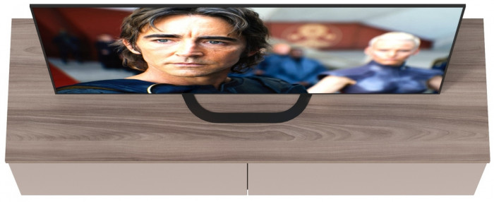 Роквуд Тумба под ТВ 16.54.02, цвет корпус ДСП эмили блаш/фасады МДФ крем, ШхГхВ 115,3х36,8х32 см.